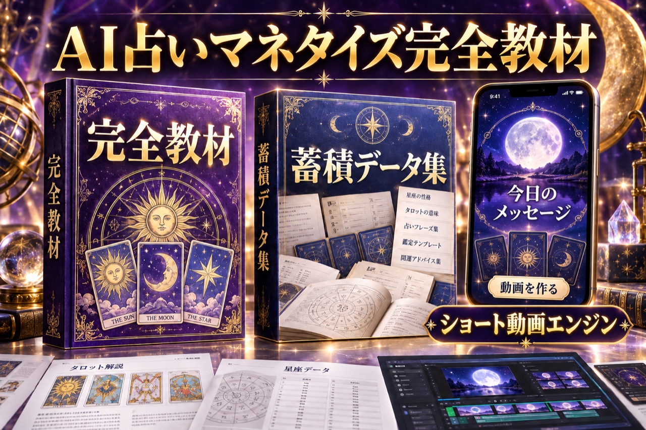 AI占いマネタイズ完全教材＋蓄積データ集＋ショート動画エンジン